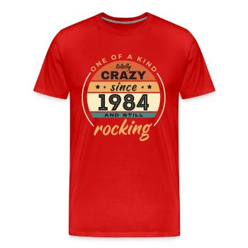Unique en son genre totalement fou depuis 1984 Rocking - T-shirt bio Premium Homme - rouge - Devant - Damien (186cm)