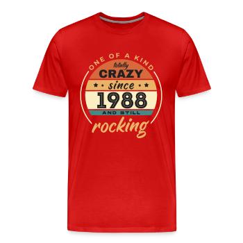 Unique en son genre totalement fou depuis 1988 Rocking - T-shirt bio Premium Homme - rouge - Devant - Damien (186cm)