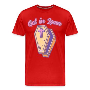 Get In Loser Lustiger Sarg Pastell Goth Kawaii - Männer Premium Bio T-Shirt - Rot - Vorne - Damien (186cm)