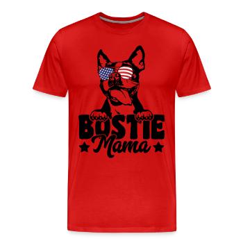 Bostie Mama Patriotic Boston Terrier Dog Lover - Men's Premium Organic T-Shirt - red - Front - Damien (186cm)