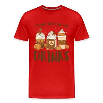 Je suis juste là pour boire un verre - Party Alcohol - T-shirt bio Premium Homme - rouge - Devant - Damien (186cm)