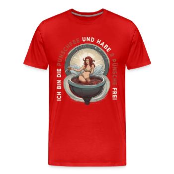 Ich bin die Punschfee Glühwein Weihnachten - Männer Premium Bio T-Shirt - Rot - Vorne - Damien (186cm)