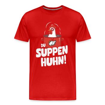 Suppen Huhn Suppenhuhn Gockel Eintopf Geschenk - Männer Premium Bio T-Shirt - Rot - Vorne - Damien (186cm)