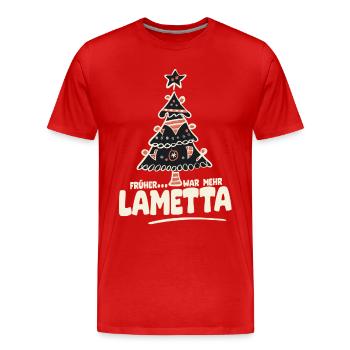 Früher war mehr Lametta - Männer Premium Bio T-Shirt - Rot - Vorne - Damien (186cm)