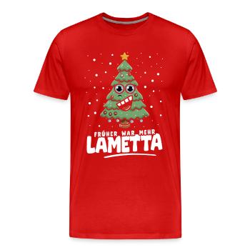 Früher war mehr Lametta - Männer Premium Bio T-Shirt - Rot - Vorne - Damien (186cm)