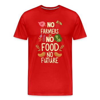 Pas d’agriculteurs, pas de nourriture, pas d’avenir, d’agriculteur, d’agriculteur - T-shirt bio Premium Homme - rouge - Devant - Damien (186cm)