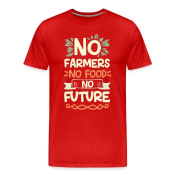 Pas d’agriculteurs, pas de nourriture, pas d’avenir, d’agriculteur, d’agriculteur - T-shirt bio Premium Homme - rouge - Devant - Damien (186cm)