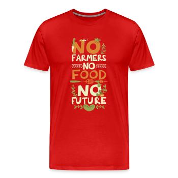 No Farmers No Food No Future Bauer Landwirt - Männer Premium Bio T-Shirt - Rot - Vorne - Damien (186cm)