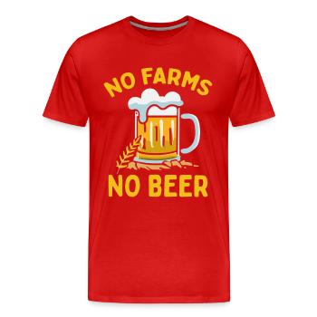 No Farms No Beer Bauern Demo Protest Landwirt - Männer Premium Bio T-Shirt - Rot - Vorne - Damien (186cm)