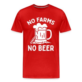 No Farmers No Beer Bauernprotest Demo - Männer Premium Bio T-Shirt - Rot - Vorne - Damien (186cm)