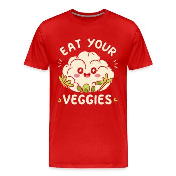 Eat Your Veggies Vegetable Lover Vegan Vegan - Men's Premium Organic T-Shirt - red - Front - Damien (186cm)