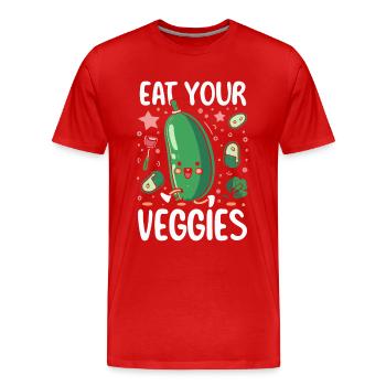 Eat Your Veggies Vegetable Lover Vegan Vegan - Men's Premium Organic T-Shirt - red - Front - Damien (186cm)