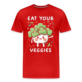 Eat Your Veggies Vegetable Lover Vegan Vegan - Men's Premium Organic T-Shirt - red - Front - Damien (186cm)