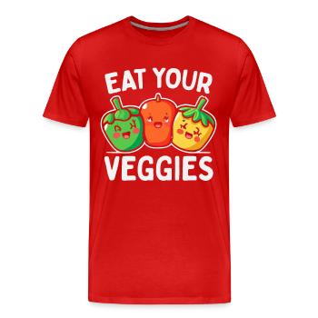 Eat Your Veggies Vegetable Lover Vegan Vegan - Men's Premium Organic T-Shirt - red - Front - Damien (186cm)