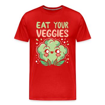 Eat Your Veggies Vegetable Lover Vegan Vegan - Men's Premium Organic T-Shirt - red - Front - Damien (186cm)