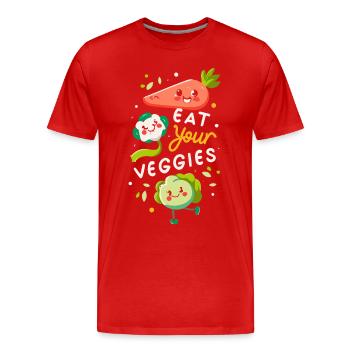 Eat Your Veggies Vegetable Lover Vegan Vegan - Men's Premium Organic T-Shirt - red - Front - Damien (186cm)