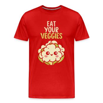 Eat Your Veggies Vegetable Lover Vegan Vegan - Men's Premium Organic T-Shirt - red - Front - Damien (186cm)