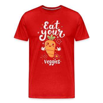 Eat Your Veggies Vegetable Lover Vegan Vegan - Men's Premium Organic T-Shirt - red - Front - Damien (186cm)