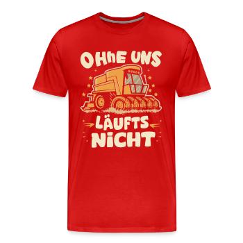 Ohne uns läuft nichts Protest Großdemo Demo Streik - Männer Premium Bio T-Shirt - Rot - Vorne - Damien (186cm)