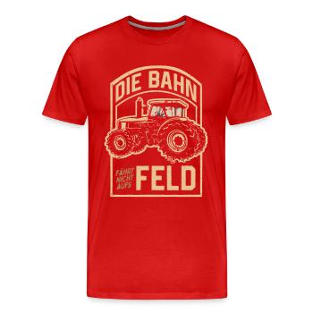 Bahn fährt nicht auf Feld Großdemo Demo Streik - Männer Premium Bio T-Shirt - Rot - Vorne - Damien (186cm)