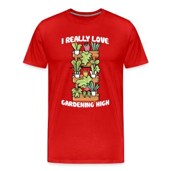 I Really Love Gardening High Vertical Garden Love - Männer Premium Bio T-Shirt - Rot - Vorne - Damien (186cm)