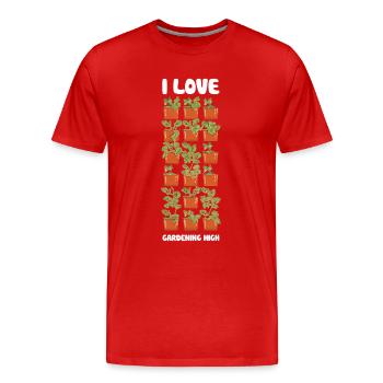J’aime vraiment jardiner haut jardin vertical amour - T-shirt bio Premium Homme - rouge - Devant - Damien (186cm)