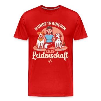 Hundetrainerin aus Leidenschaft Hunde Trainerin - Männer Premium Bio T-Shirt - Rot - Vorne - Damien (186cm)
