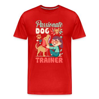 Passionate Dog Trainer Hunde Trainerin - Männer Premium Bio T-Shirt - Rot - Vorne - Damien (186cm)