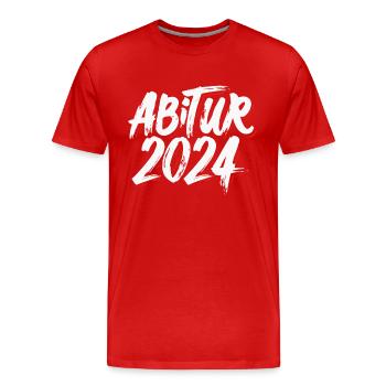 Abitur 2024 Abi Studium Abschlussklasse - Männer Premium Bio T-Shirt - Rot - Vorne - Damien (186cm)