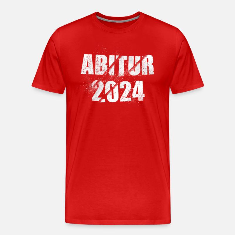 Abitur 2024 Abi Studium Abschlussklasse - Männer Premium Bio T-Shirt - Rot