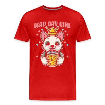 Leap Day Queen 29. Februar Geburtstag - Männer Premium Bio T-Shirt - Rot - Vorne - Damien (186cm)