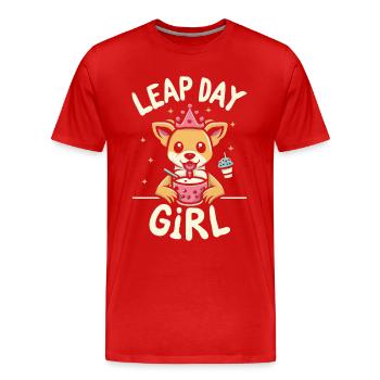 Leap Day Queen 29. Februar Geburtstag - Männer Premium Bio T-Shirt - Rot - Vorne - Damien (186cm)