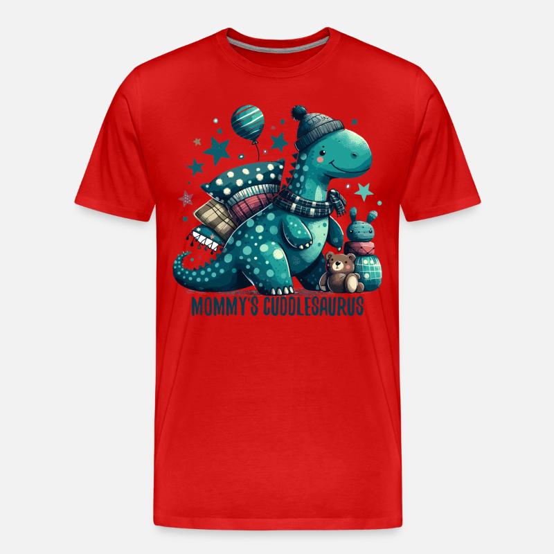 Mommy’s Cuddlesaurus Kuschel-Dinosaurier Geschenk - Männer Premium Bio T-Shirt - Rot