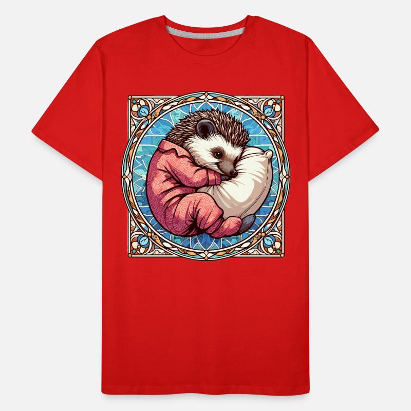 Hérisson Sleeping Passion Cadeau T-shirt bio Premium Homme
