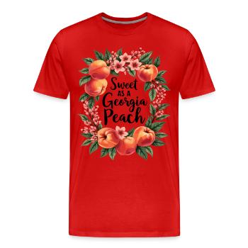 Douce comme une fille de Georgia Peach Southern Georgia - T-shirt bio Premium Homme - rouge - Devant - Damien (186cm)