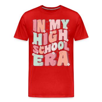 In meiner Highschool-Ära Süßer Groovy Zurück Zur Schule - Männer Premium Bio T-Shirt - Rot - Vorne - Damien (186cm)