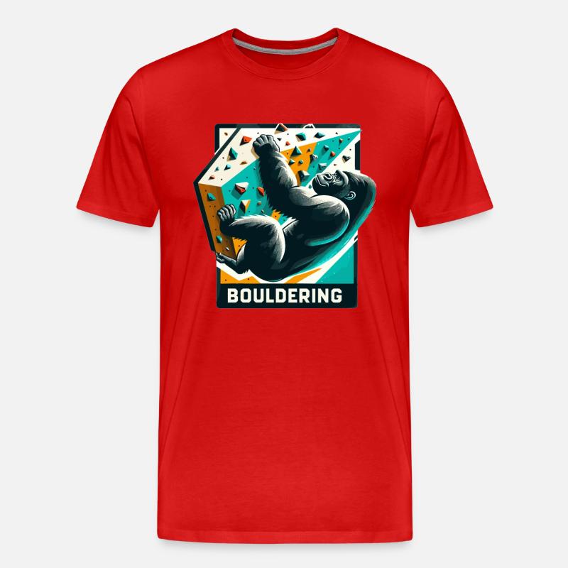 Bouldern Gorilla Geschenk - Männer Premium Bio T-Shirt - Rot