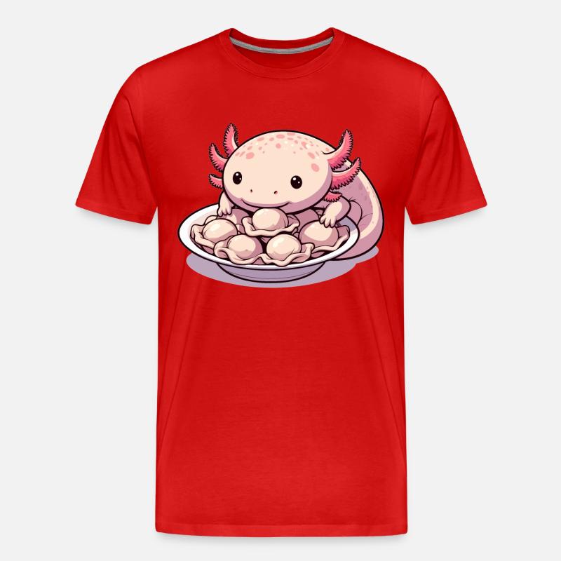 Axolotl Pelmeni süß Geschenk - Männer Premium Bio T-Shirt - Rot