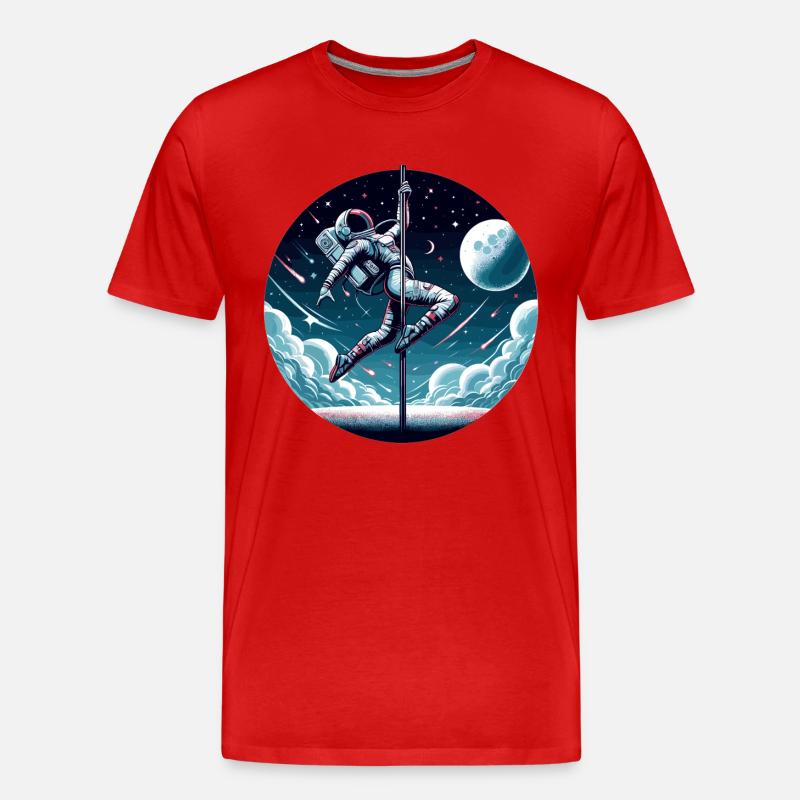 Pole Dance Astronautin Poledance Geschenk - Männer Premium Bio T-Shirt - Rot