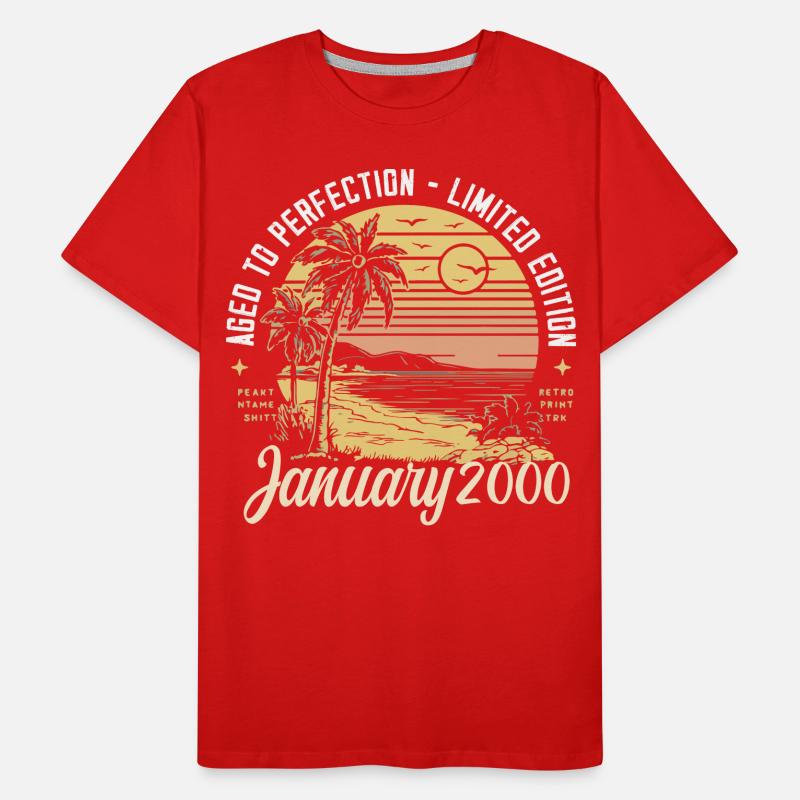 2000 Geburtstag Januar 2000 - Geschenk Januar 2000 Männer Premium Bio T-Shirt