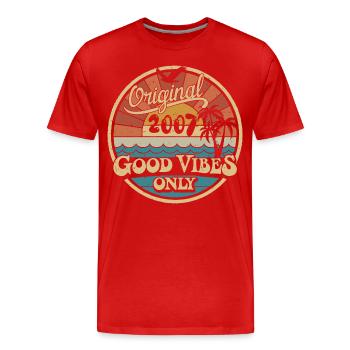 Original 2007 Jahrgang 2007 Geburtstag Retro 2007 - Männer Premium Bio T-Shirt - Rot - Vorne - Damien (186cm)