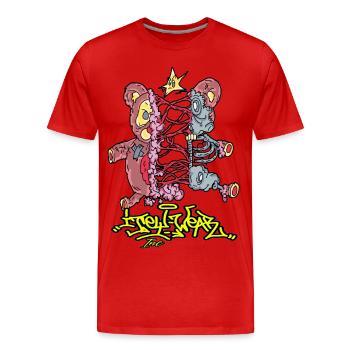 Teddy Fully Ice - Men's Premium Organic T-Shirt - red - Front - Damien (186cm)