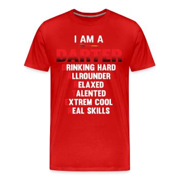 darts - Men's Premium Organic T-Shirt - red - Front - Damien (186cm)