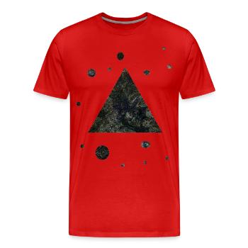 Triangle Univers Planète Peinture Hipster Cadeau - T-shirt bio Premium Homme - rouge - Devant - Damien (186cm)