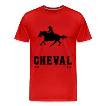 Cette Personne Risque Parler De Cheval Tout Moment - T-shirt bio Premium Homme - rouge - Devant - Damien (186cm)