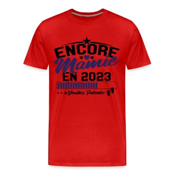 Encore Mamie En 2023 Cadeau Future Grand-mère - T-shirt bio Premium Homme - rouge - Devant - Damien (186cm)
