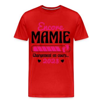Encore Mamie En 2023 Cadeau Future Grand-mère - T-shirt bio Premium Homme - rouge - Devant - Damien (186cm)