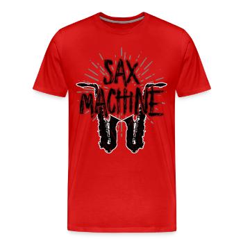 Sax Machine - Saxophone Saxophone Instrument de musique - T-shirt bio Premium Homme - rouge - Devant - Damien (186cm)