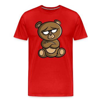 Ours brun doux - ours en peluche ours brun offensé - T-shirt bio Premium Homme - rouge - Devant - Damien (186cm)