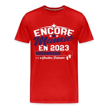 Encore Mamie En 2023 Cadeau Future Grand-mère - T-shirt bio Premium Homme - rouge - Devant - Damien (186cm)